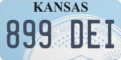 KS license plate 899DEI