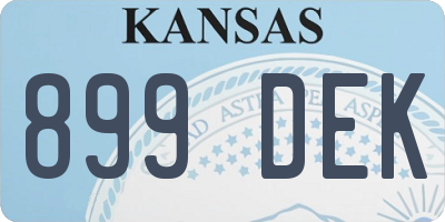KS license plate 899DEK