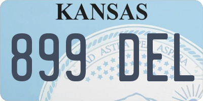 KS license plate 899DEL