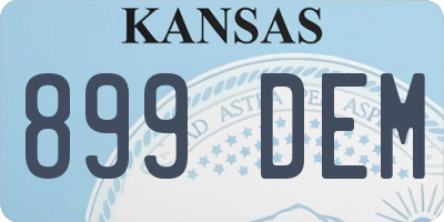 KS license plate 899DEM