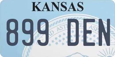 KS license plate 899DEN