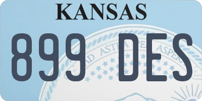 KS license plate 899DES