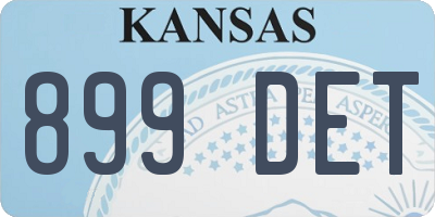 KS license plate 899DET