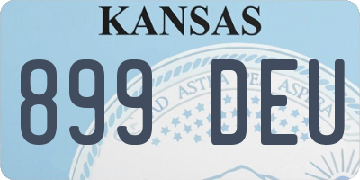 KS license plate 899DEU