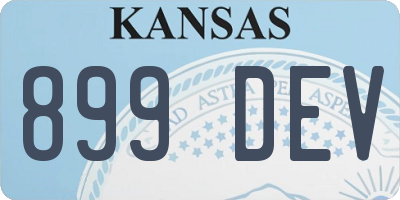 KS license plate 899DEV