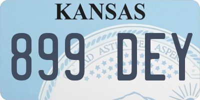 KS license plate 899DEY