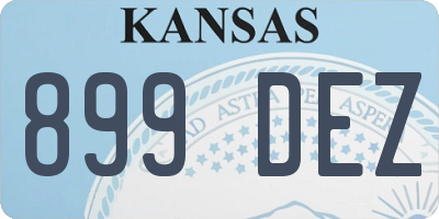 KS license plate 899DEZ