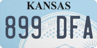 KS license plate 899DFA