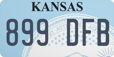KS license plate 899DFB