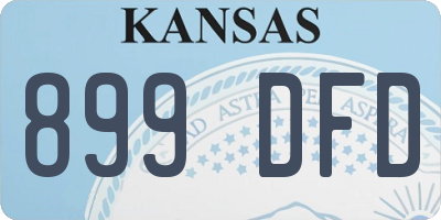 KS license plate 899DFD