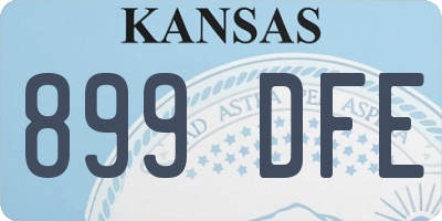 KS license plate 899DFE