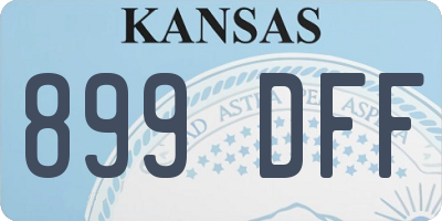 KS license plate 899DFF