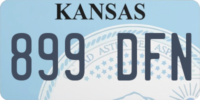 KS license plate 899DFN