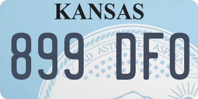 KS license plate 899DFO