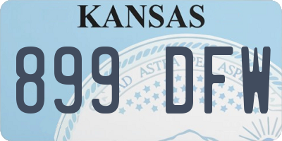 KS license plate 899DFW