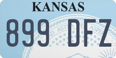 KS license plate 899DFZ