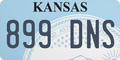 KS license plate 899DNS