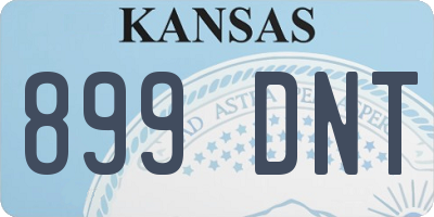 KS license plate 899DNT