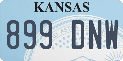 KS license plate 899DNW