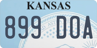 KS license plate 899DOA