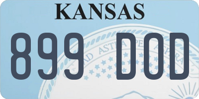 KS license plate 899DOD