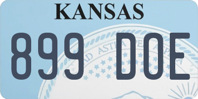 KS license plate 899DOE