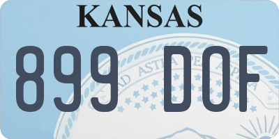 KS license plate 899DOF