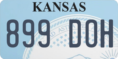 KS license plate 899DOH