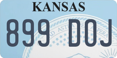 KS license plate 899DOJ