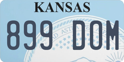 KS license plate 899DOM