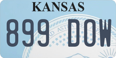 KS license plate 899DOW