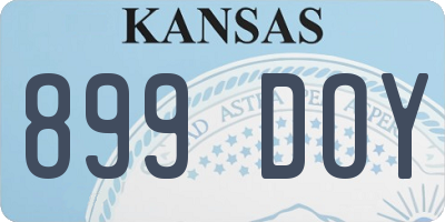 KS license plate 899DOY