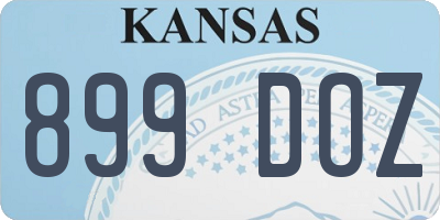 KS license plate 899DOZ