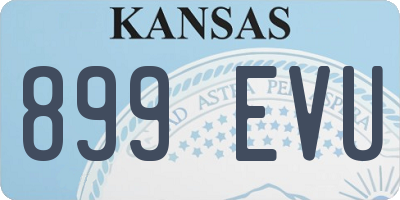KS license plate 899EVU