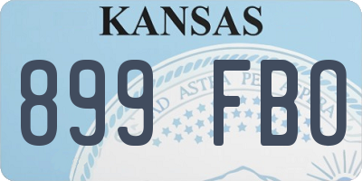 KS license plate 899FBO