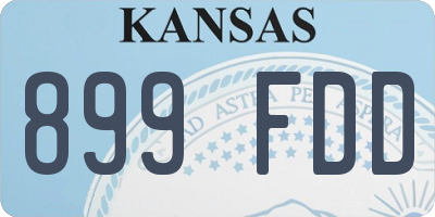 KS license plate 899FDD
