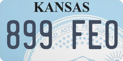 KS license plate 899FEO