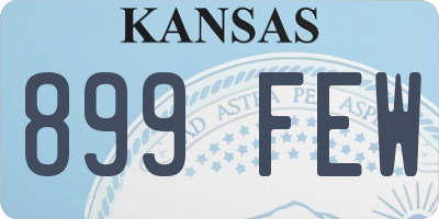 KS license plate 899FEW