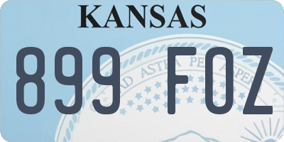 KS license plate 899FOZ