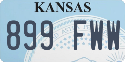 KS license plate 899FWW