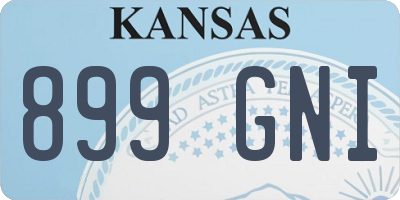 KS license plate 899GNI