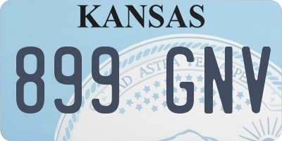 KS license plate 899GNV