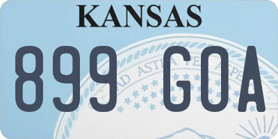 KS license plate 899GOA