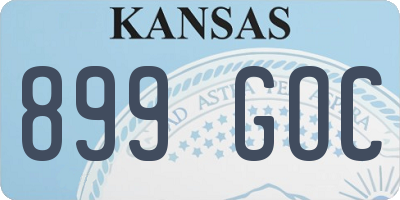 KS license plate 899GOC