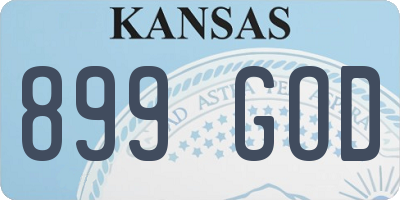 KS license plate 899GOD