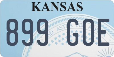 KS license plate 899GOE