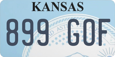 KS license plate 899GOF