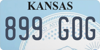 KS license plate 899GOG