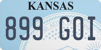KS license plate 899GOI