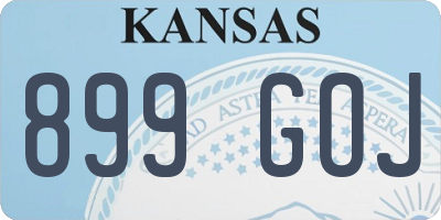 KS license plate 899GOJ